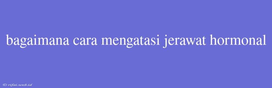 Bagaimana Cara Mengatasi Jerawat Hormonal