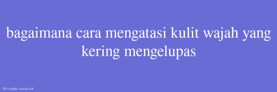 Bagaimana Cara Mengatasi Kulit Wajah Yang Kering Mengelupas