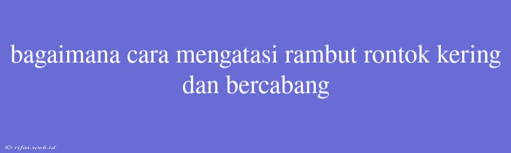 Bagaimana Cara Mengatasi Rambut Rontok Kering Dan Bercabang