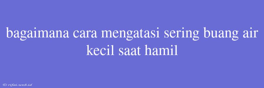 Bagaimana Cara Mengatasi Sering Buang Air Kecil Saat Hamil