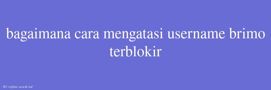 Bagaimana Cara Mengatasi Username Brimo Terblokir