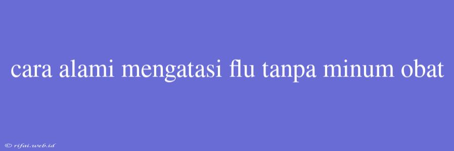 Cara Alami Mengatasi Flu Tanpa Minum Obat