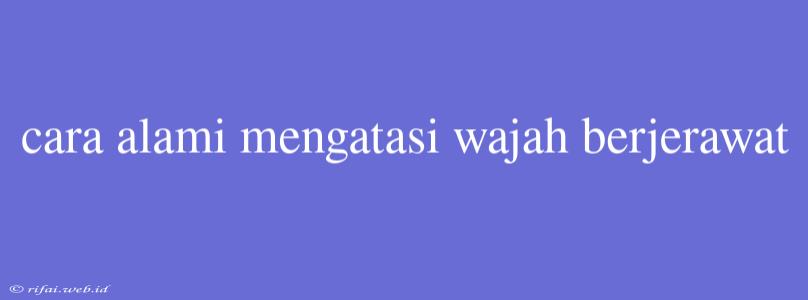 Cara Alami Mengatasi Wajah Berjerawat