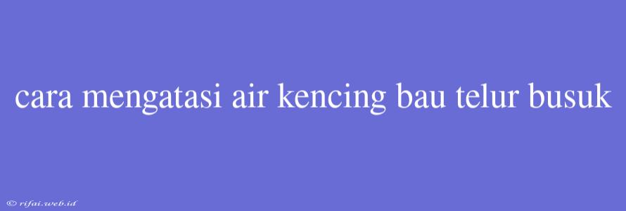 Cara Mengatasi Air Kencing Bau Telur Busuk