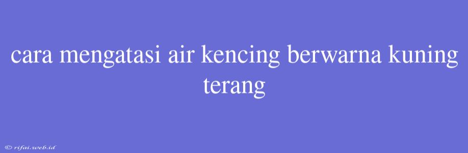 Cara Mengatasi Air Kencing Berwarna Kuning Terang