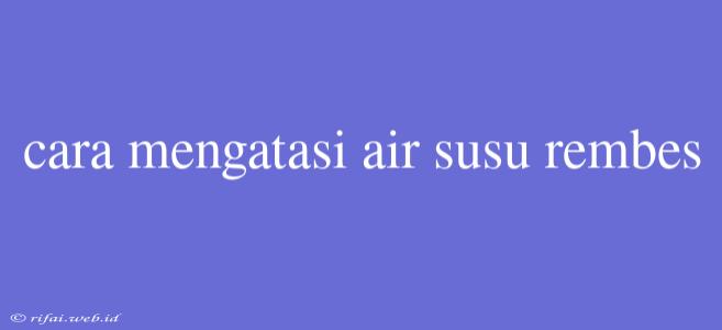 Cara Mengatasi Air Susu Rembes