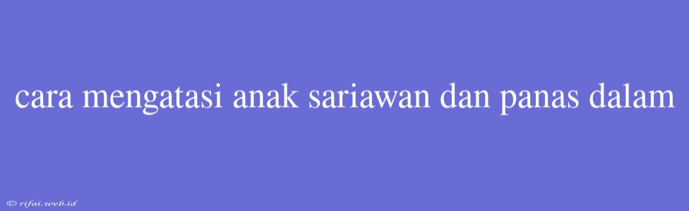 Cara Mengatasi Anak Sariawan Dan Panas Dalam