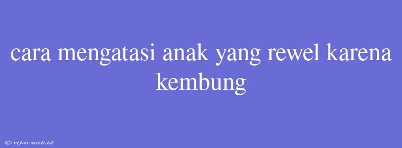 Cara Mengatasi Anak Yang Rewel Karena Kembung