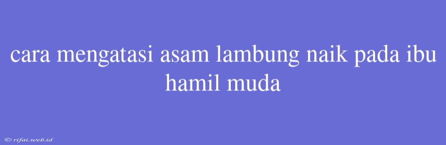 Cara Mengatasi Asam Lambung Naik Pada Ibu Hamil Muda