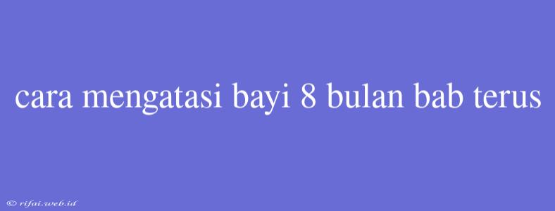 Cara Mengatasi Bayi 8 Bulan Bab Terus