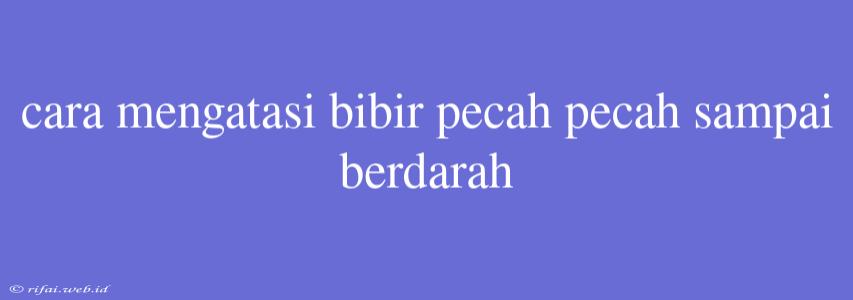 Cara Mengatasi Bibir Pecah Pecah Sampai Berdarah