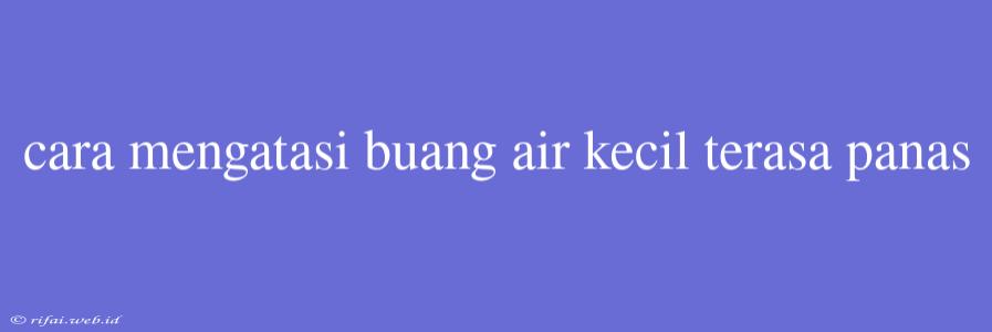 Cara Mengatasi Buang Air Kecil Terasa Panas