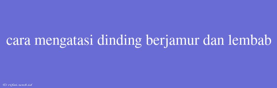 Cara Mengatasi Dinding Berjamur Dan Lembab