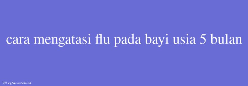 Cara Mengatasi Flu Pada Bayi Usia 5 Bulan