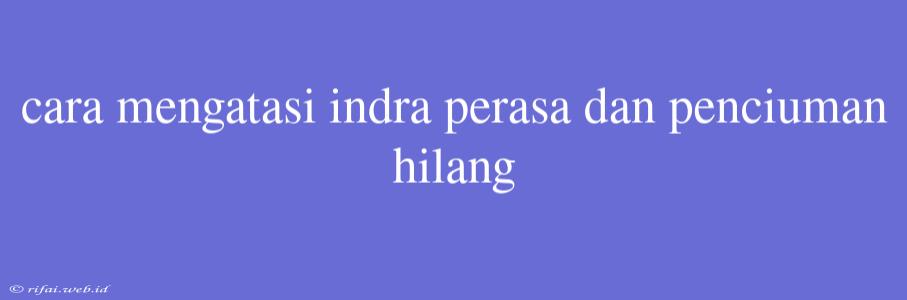 Cara Mengatasi Indra Perasa Dan Penciuman Hilang