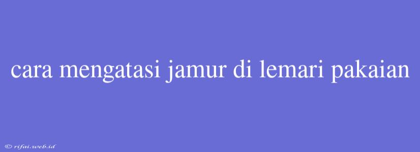 Cara Mengatasi Jamur Di Lemari Pakaian