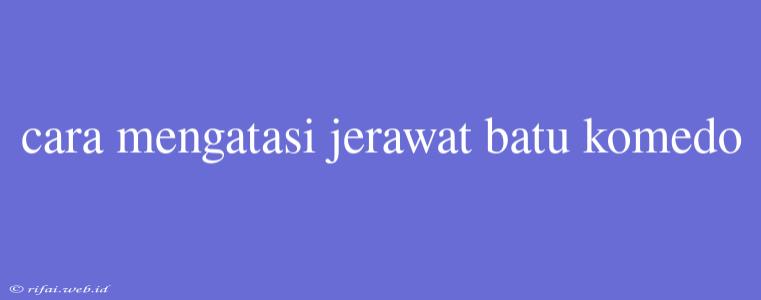 Cara Mengatasi Jerawat Batu Komedo