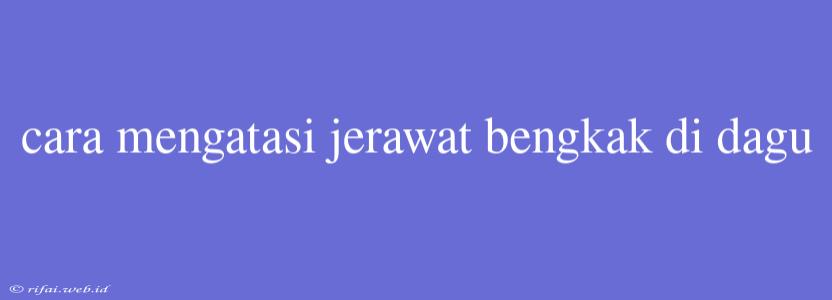 Cara Mengatasi Jerawat Bengkak Di Dagu