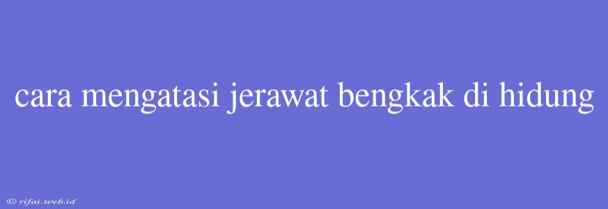 Cara Mengatasi Jerawat Bengkak Di Hidung