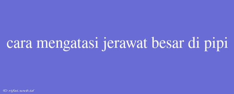 Cara Mengatasi Jerawat Besar Di Pipi