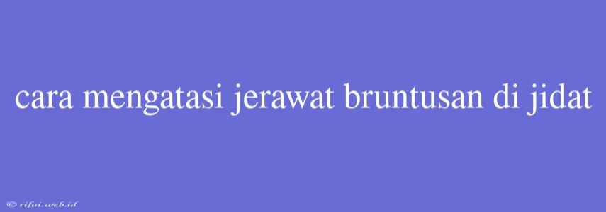 Cara Mengatasi Jerawat Bruntusan Di Jidat