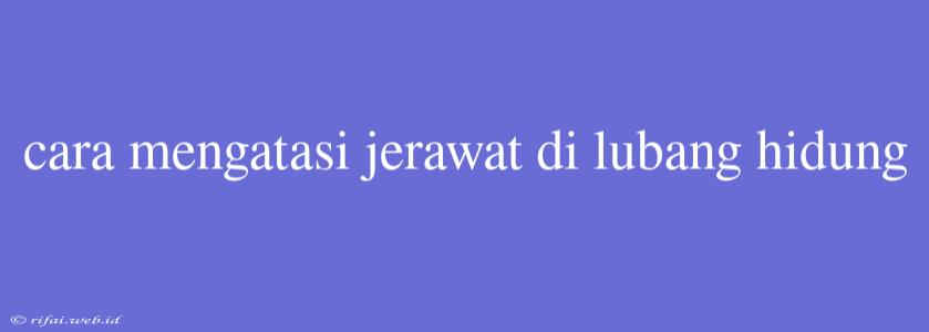 Cara Mengatasi Jerawat Di Lubang Hidung