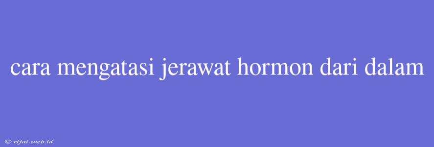 Cara Mengatasi Jerawat Hormon Dari Dalam