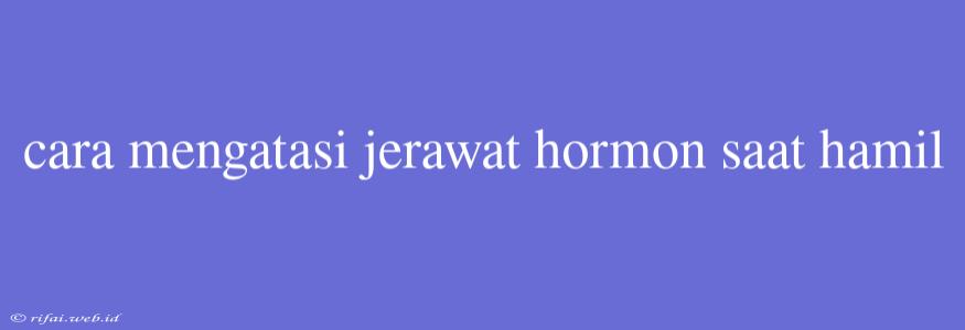 Cara Mengatasi Jerawat Hormon Saat Hamil