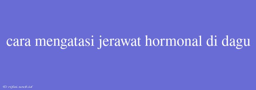 Cara Mengatasi Jerawat Hormonal Di Dagu