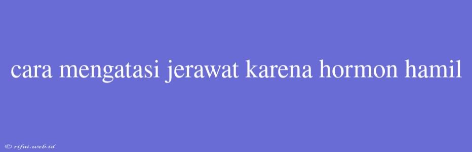 Cara Mengatasi Jerawat Karena Hormon Hamil