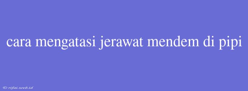 Cara Mengatasi Jerawat Mendem Di Pipi