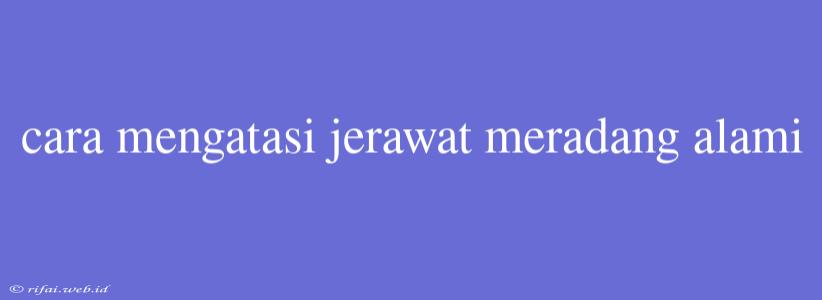 Cara Mengatasi Jerawat Meradang Alami