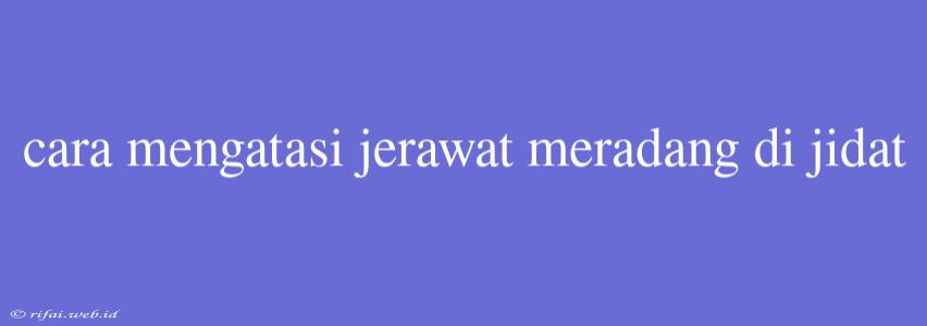 Cara Mengatasi Jerawat Meradang Di Jidat