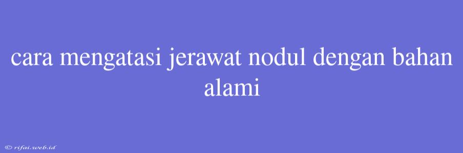 Cara Mengatasi Jerawat Nodul Dengan Bahan Alami