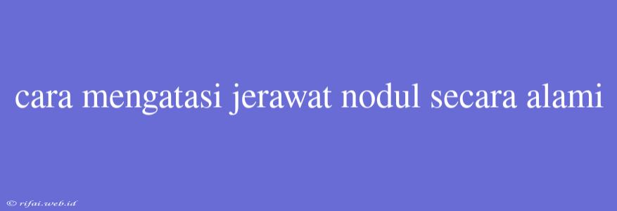 Cara Mengatasi Jerawat Nodul Secara Alami