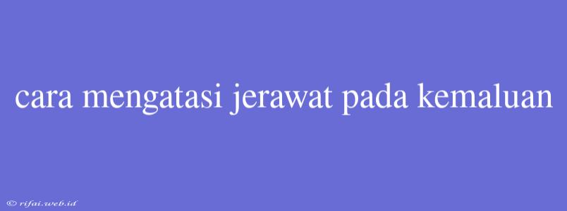 Cara Mengatasi Jerawat Pada Kemaluan