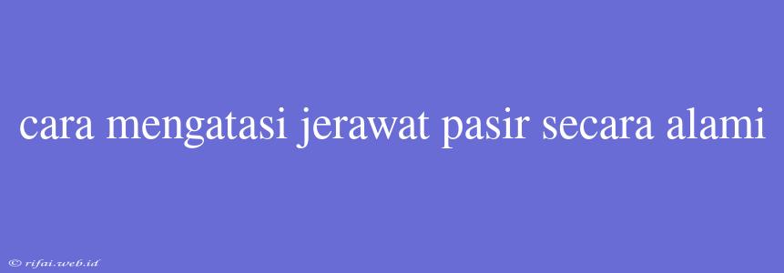 Cara Mengatasi Jerawat Pasir Secara Alami