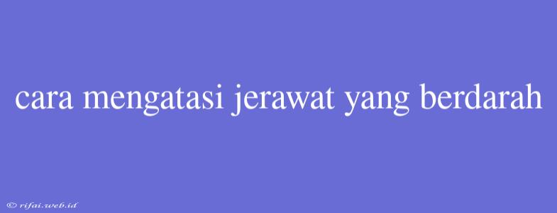 Cara Mengatasi Jerawat Yang Berdarah