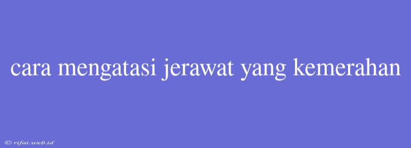 Cara Mengatasi Jerawat Yang Kemerahan