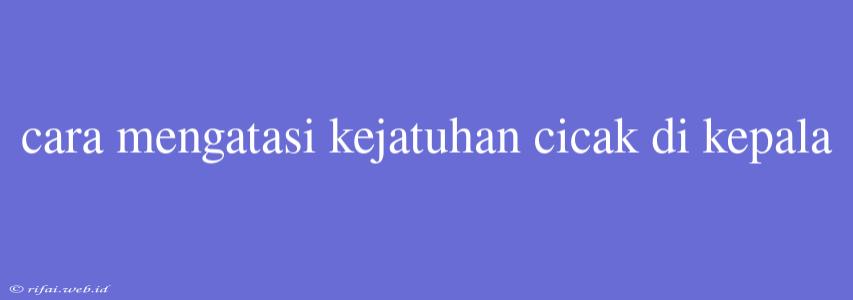 Cara Mengatasi Kejatuhan Cicak Di Kepala