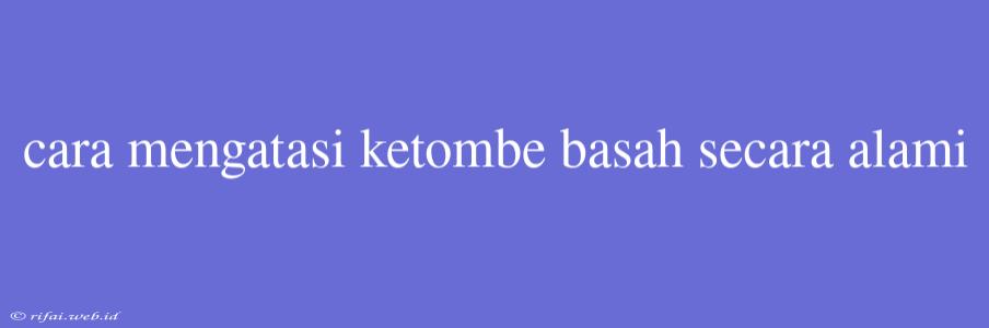 Cara Mengatasi Ketombe Basah Secara Alami