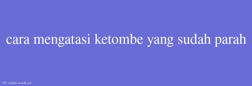 Cara Mengatasi Ketombe Yang Sudah Parah