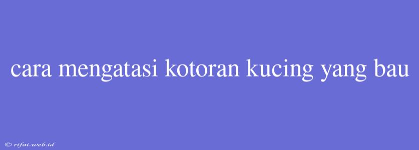 Cara Mengatasi Kotoran Kucing Yang Bau